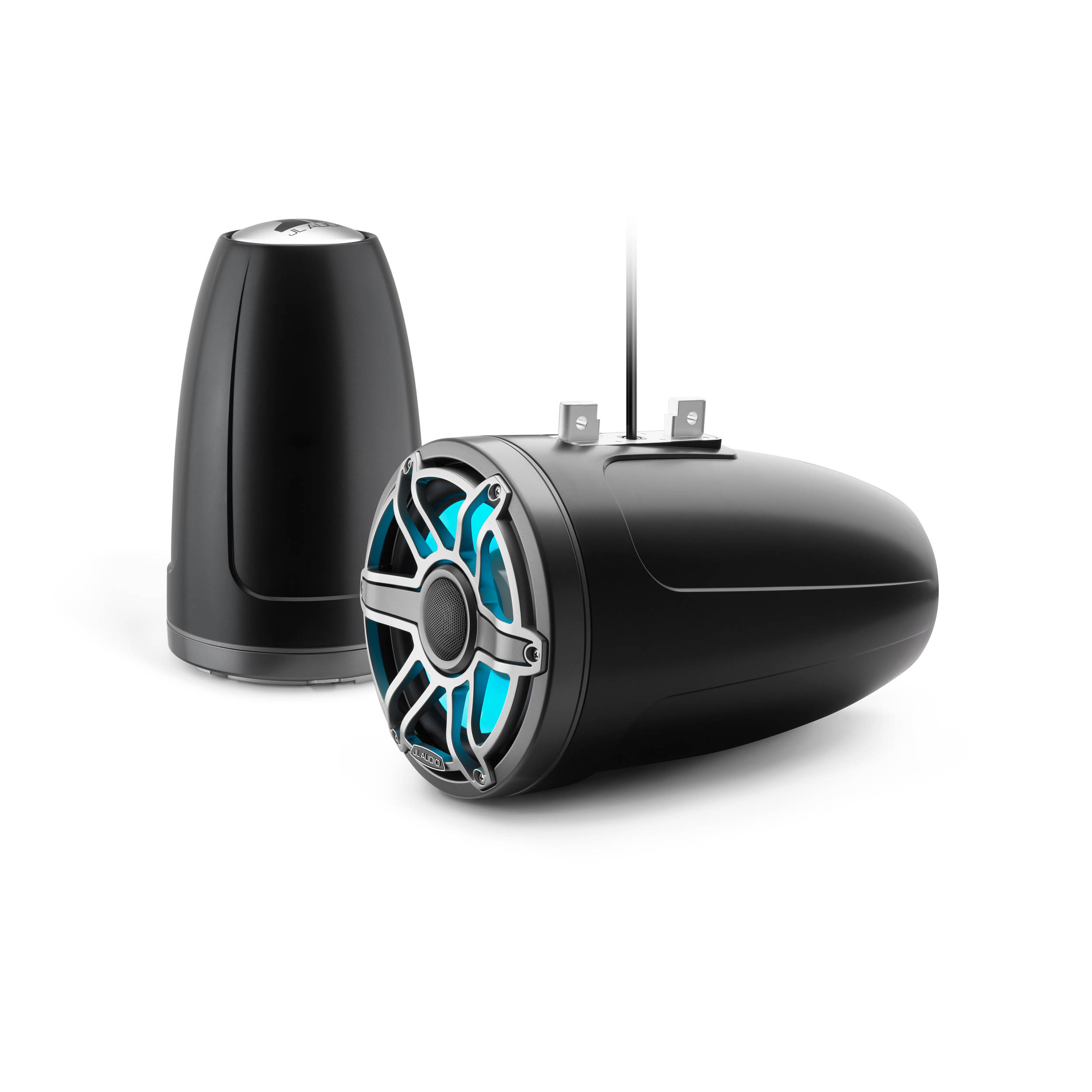 JL Audio M6-880ETXv3-Sb-S-GmTi-i 8.8" Marine Tower Speakers Satin Black Sport Gunmetal Grille