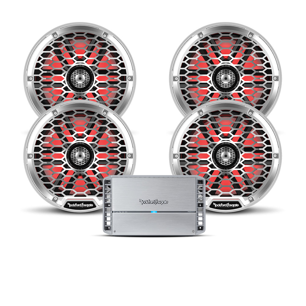 Rockford Fosgate M2 8" 4 Speaker Marine Stereo Package Marine Stereo