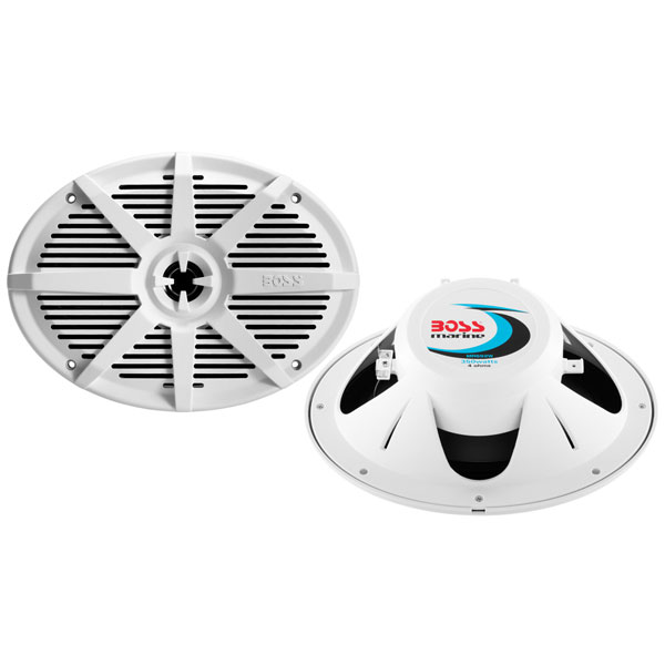 Boss Marine 6x9 2 Way Marine Grade Speakers White Marine Stereo