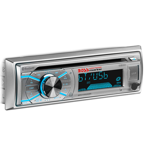 Boss Marine Bluetooth Marine Head Unit with CD Silver Marine Stereo