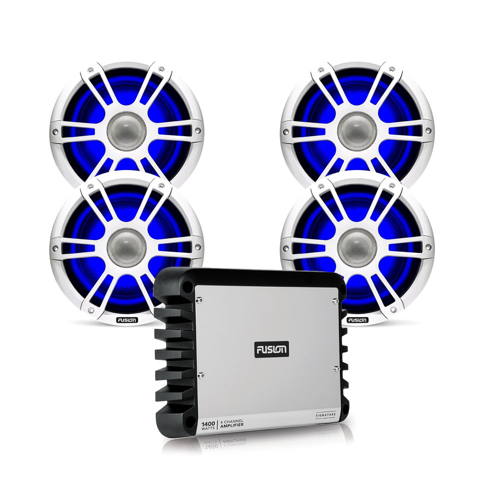 Fusion Signature 6.5" 4 Speaker Marine Stereo Package Marine Stereo