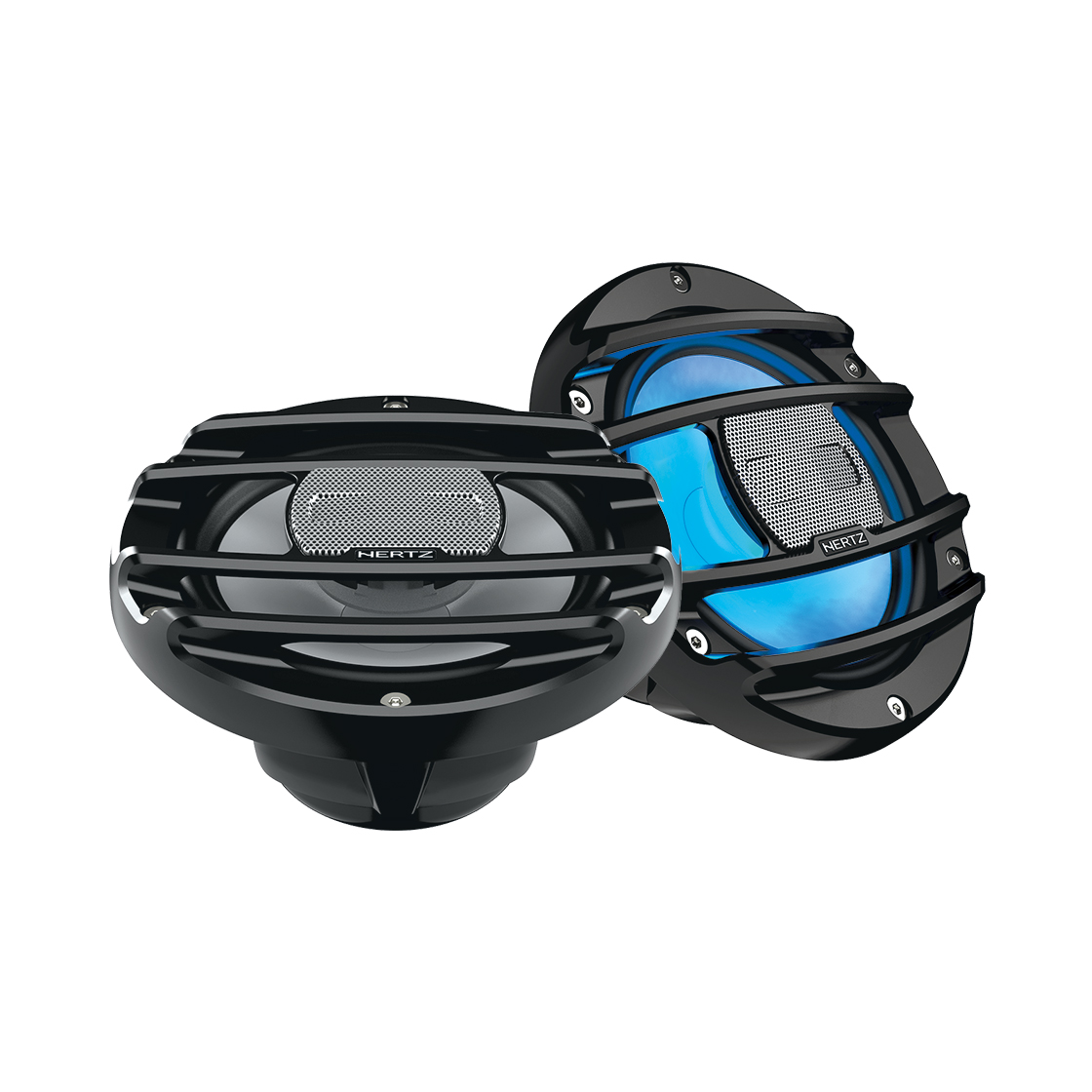 Hertz HMX 6.5 SLD 6.5" Marine Speakers with Grilles & LEDs Marine Stereo