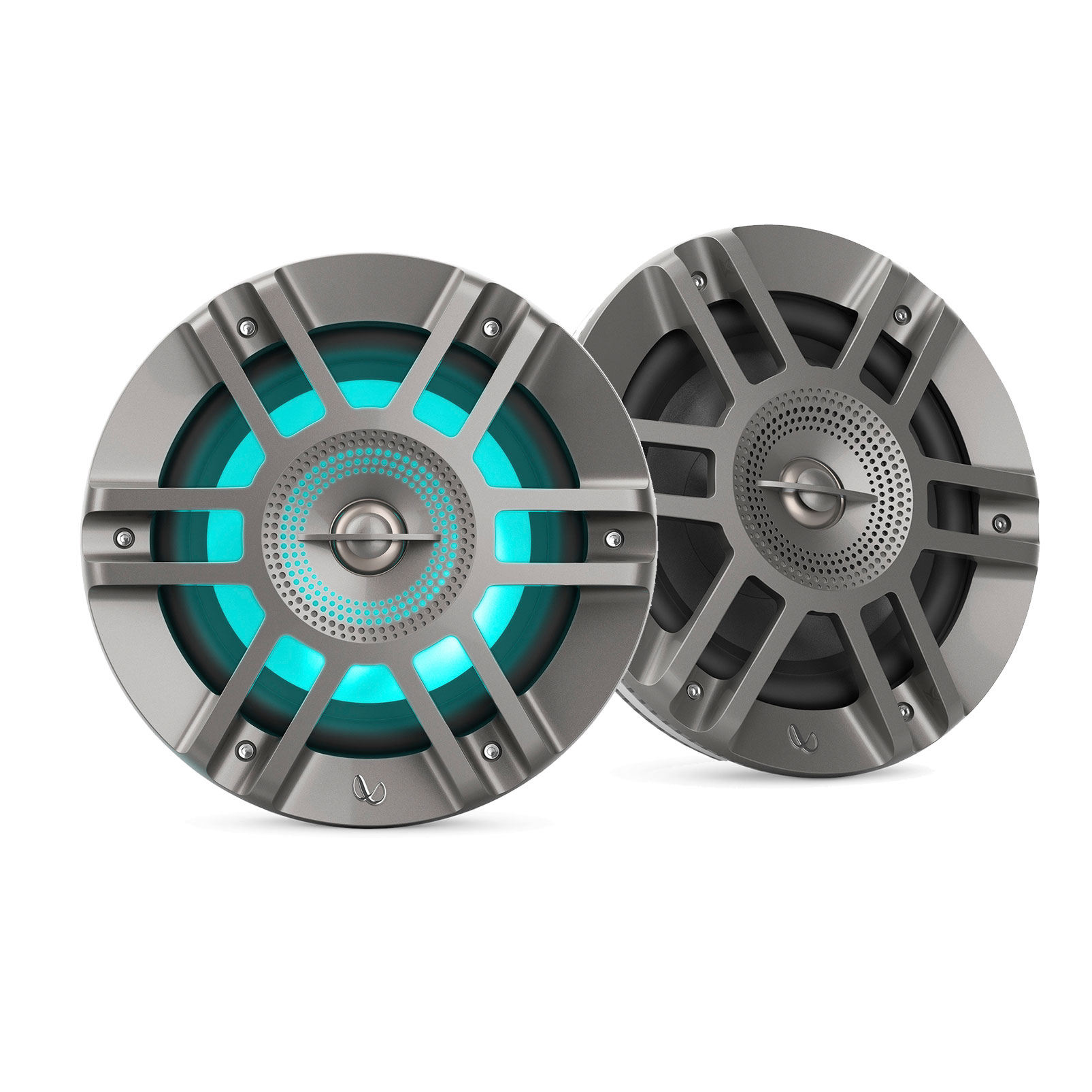 Infinity Kappa 6.5" Marine Speakers w/ RGB LEDs Titanium Marine Stereo