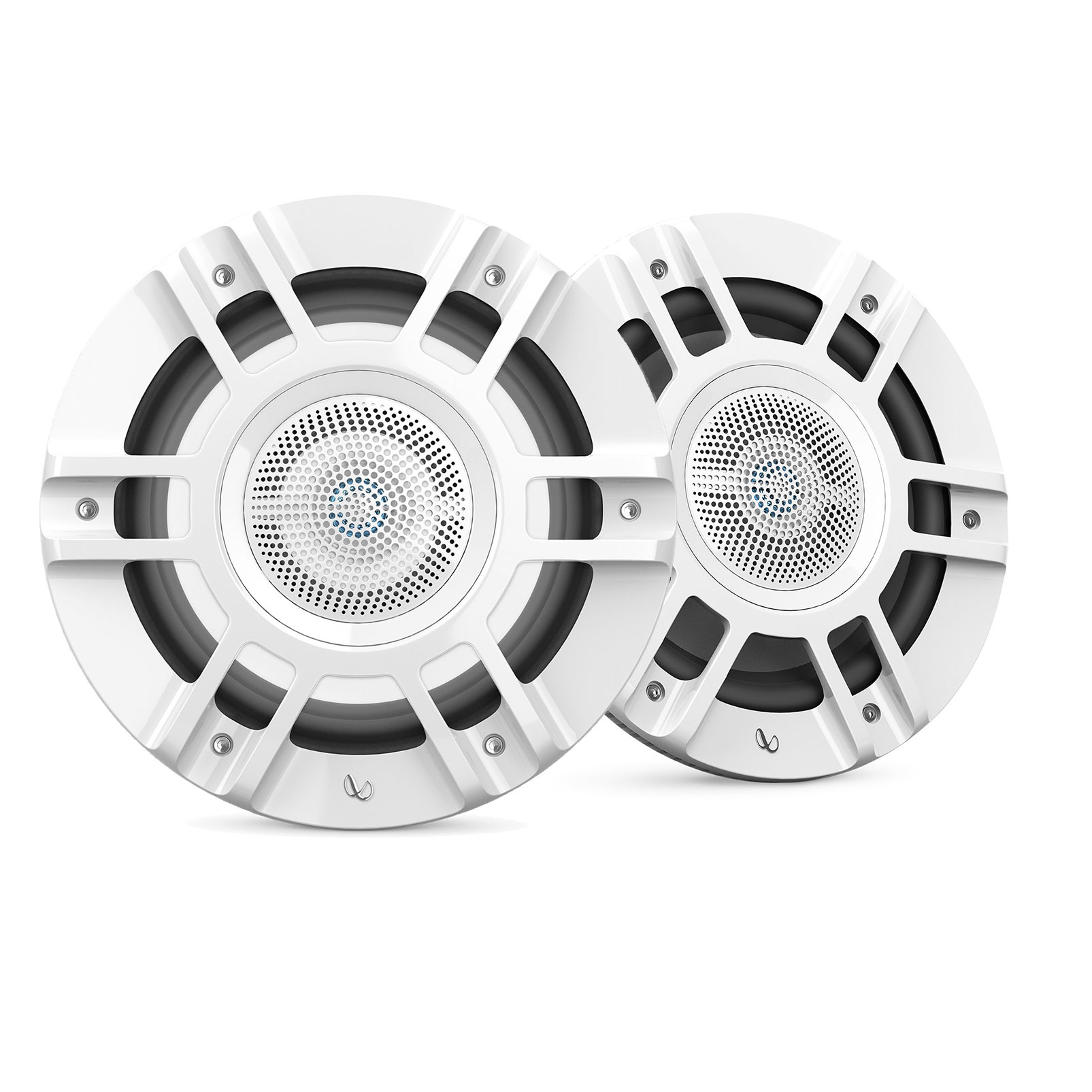 Infinity Kappa 8" Marine Speakers w/ RGB LEDs White Marine Stereo