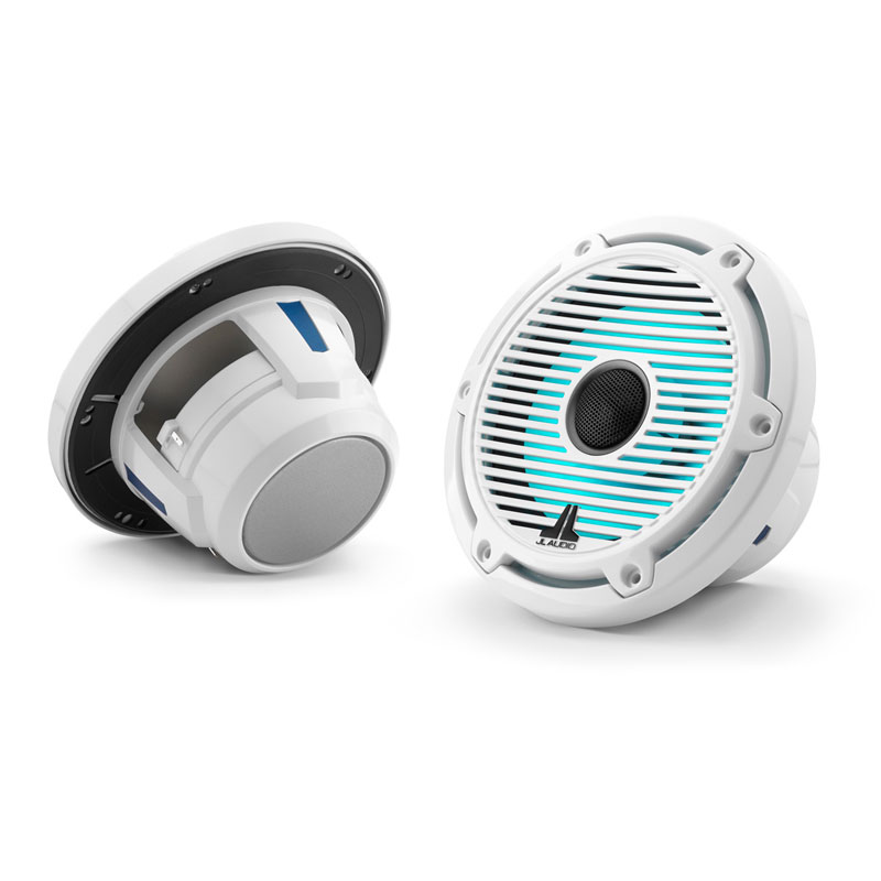 JL Audio M6 6.5" Marine Speakers - Classic White Grilles with RGB LEDs