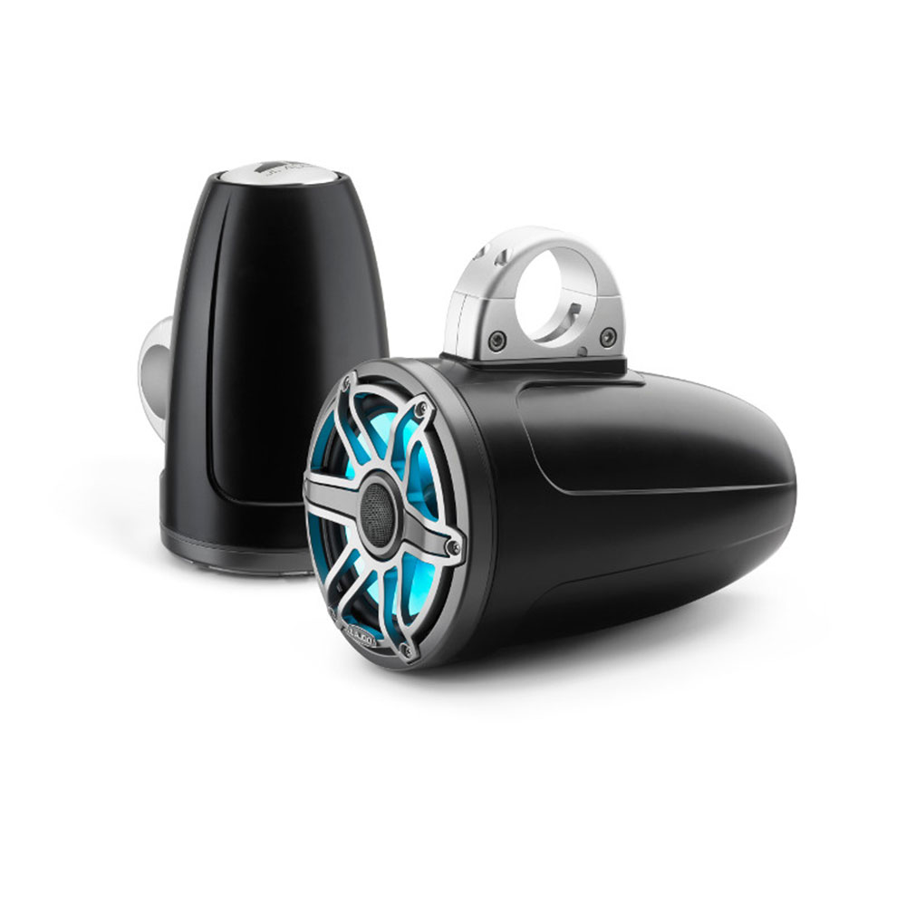 JL Audio M6-770ETXv3-Sb-S-GmTi-i 7.7" Marine Tower Speakers Satin Black Sport Gunmetal Gril