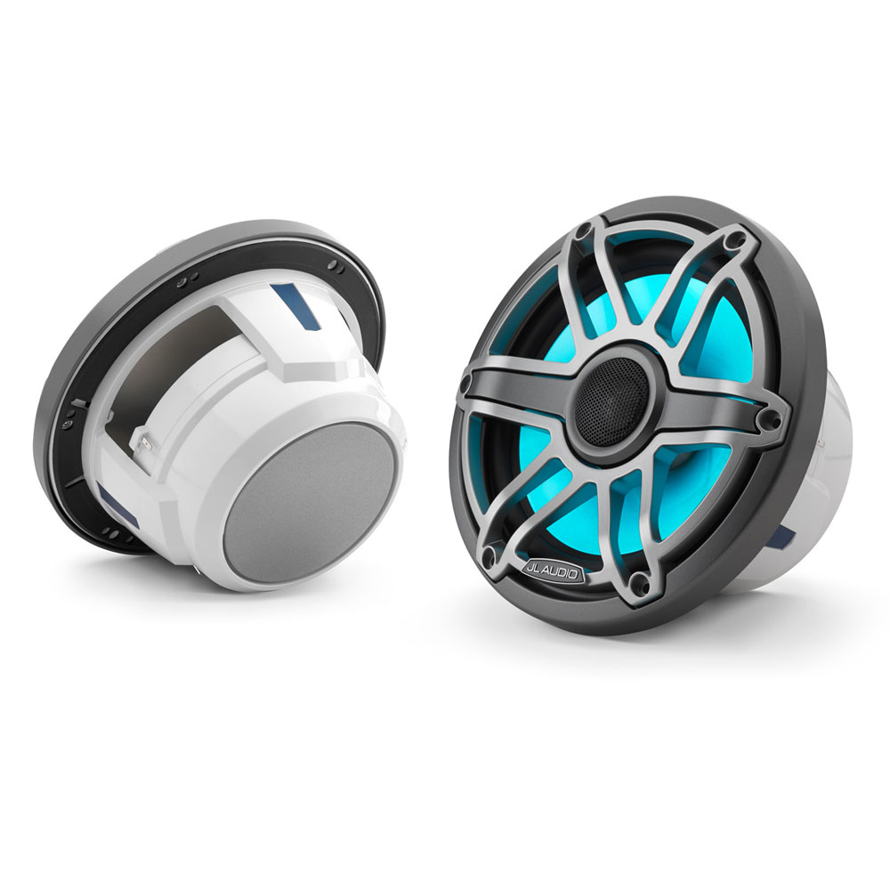 JL Audio M6 7.7" Marine Speakers - Gunmetal Grilles w/ RGB LEDs