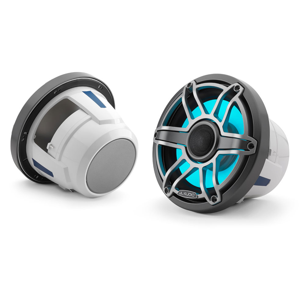 JL Audio M6-880X-S-GmTi-i 8.8" Marine Speakers Sport Gunmetal Grilles w/ RGB LEDs