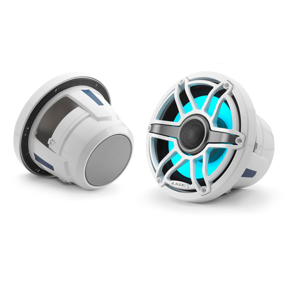 JL Audio M6-880X-S-GwGw-i 8.8" Marine Speakers Sport White Grilles w/ RGB LEDs