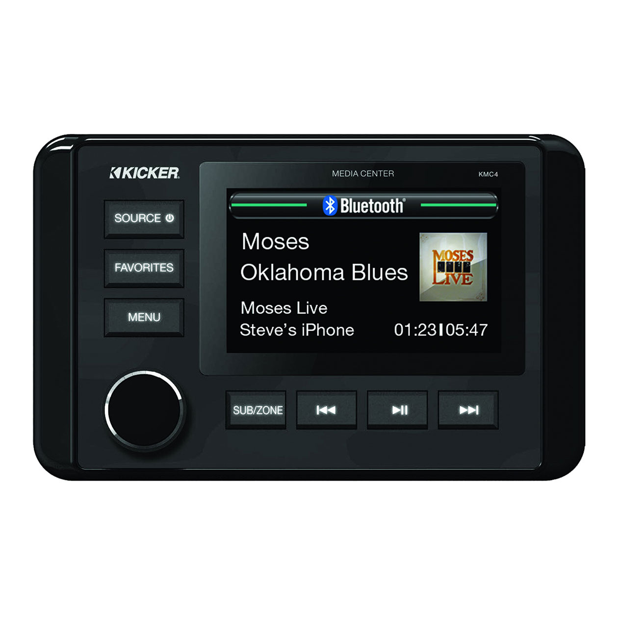 Kicker KMC4 Marine Digital Media Receiver with Bluetooth