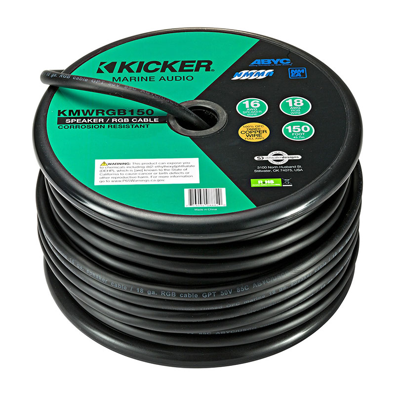 Kicker Marine RGB Speaker Wire 150 Foot Spool Marine Stereo