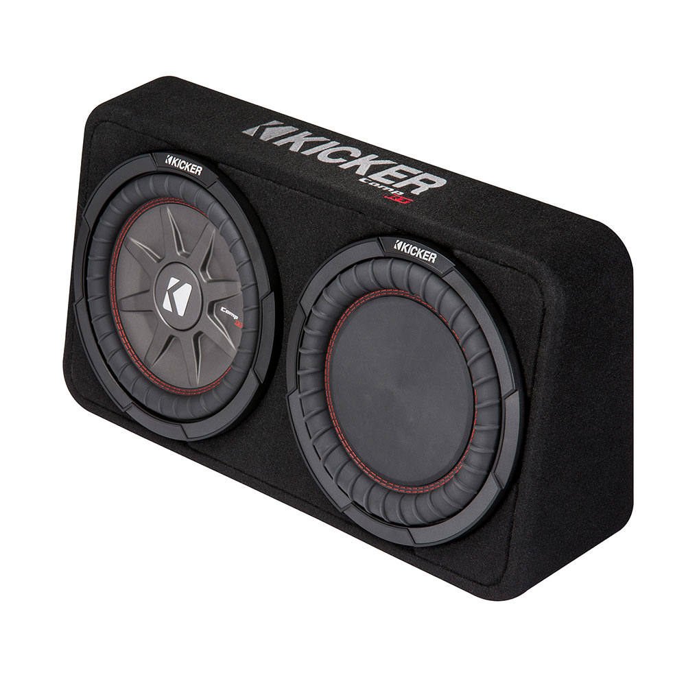 Kicker CompRT Single 10" Low Profile Subwoofer Enclosure - Marine Stereo 10 Inch To 12 Inch Sub Adapter