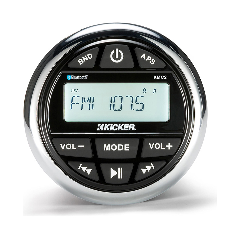 Kicker KMC2 Weather-Resistant Gauge-Style Media Center w/Bluetooth