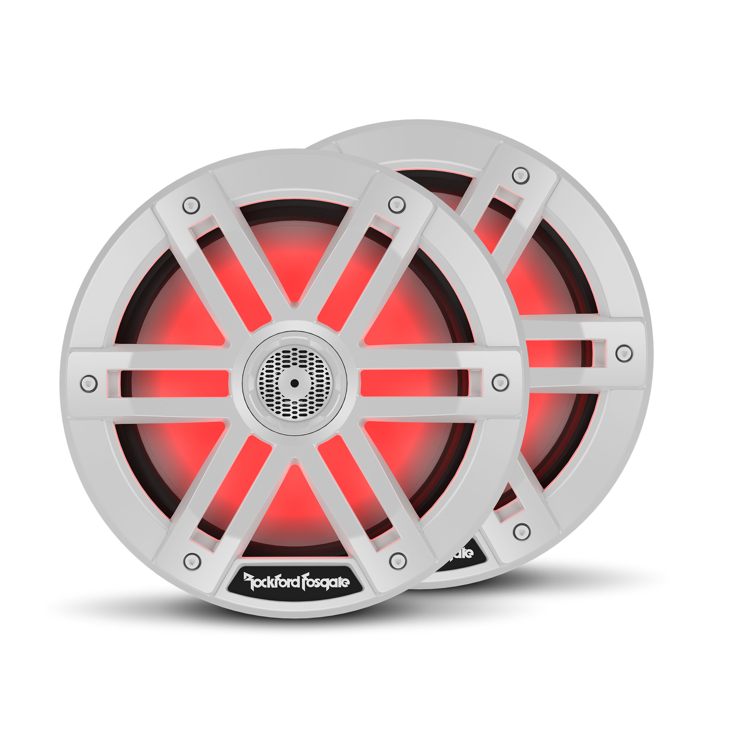 Rockford Fosgate M1 8" Marine Speakers - White with RGB LEDs