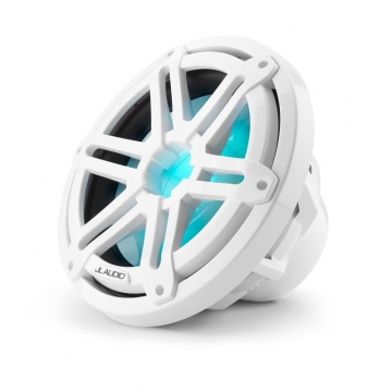 JL Audio M3 10 Inch Subwoofer for Infinite Baffle Gloss White Sport Grille w/ RGB LEDs