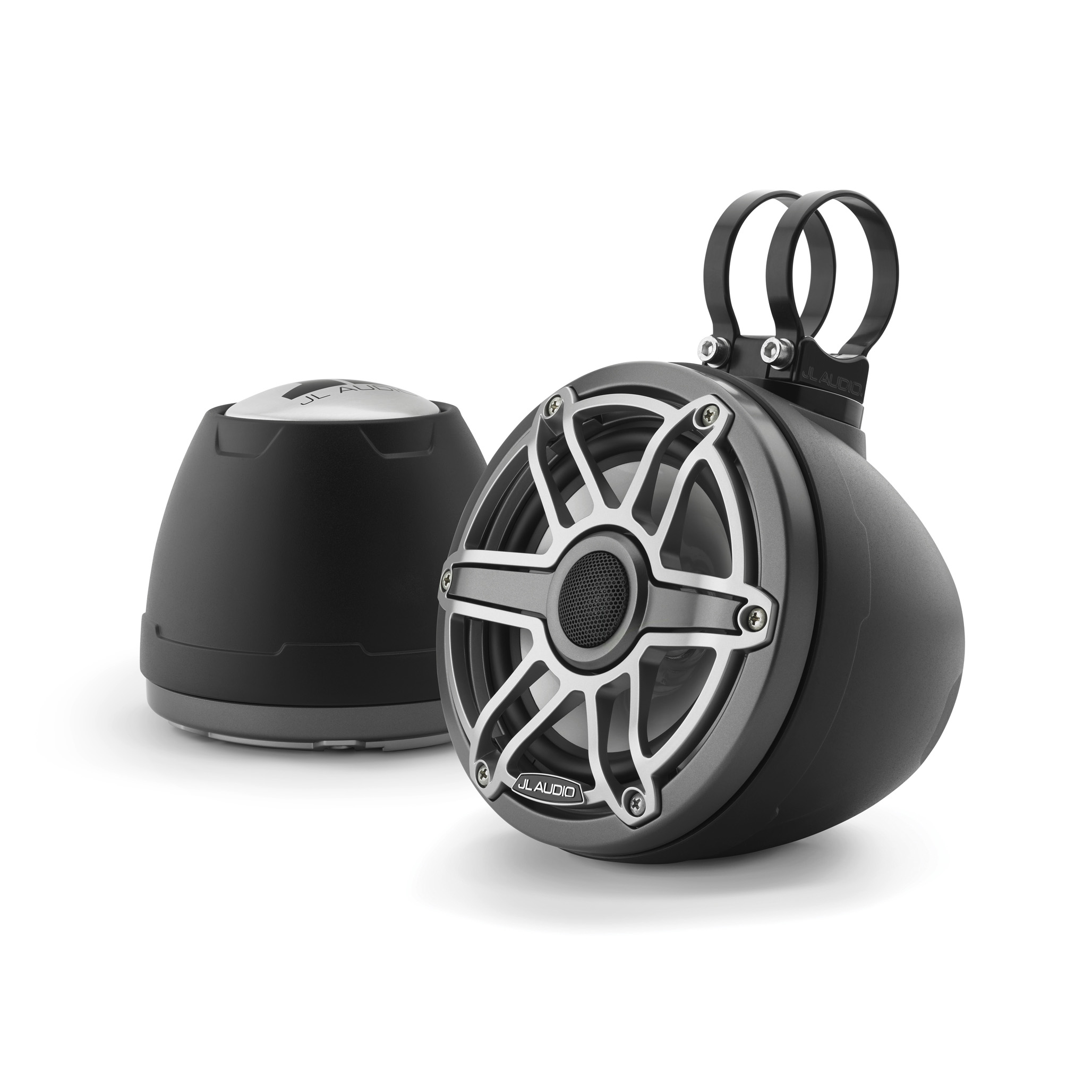 JL Audio M6 6.5" VeX Enclosed Speaker Pods Gunmetal Grilles Pair