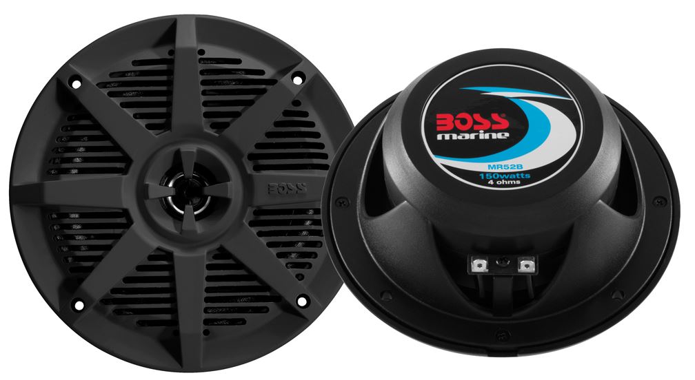 Boss Marine 5.25" 2 Way Marine Grade Speakers in Black Marine Stereo