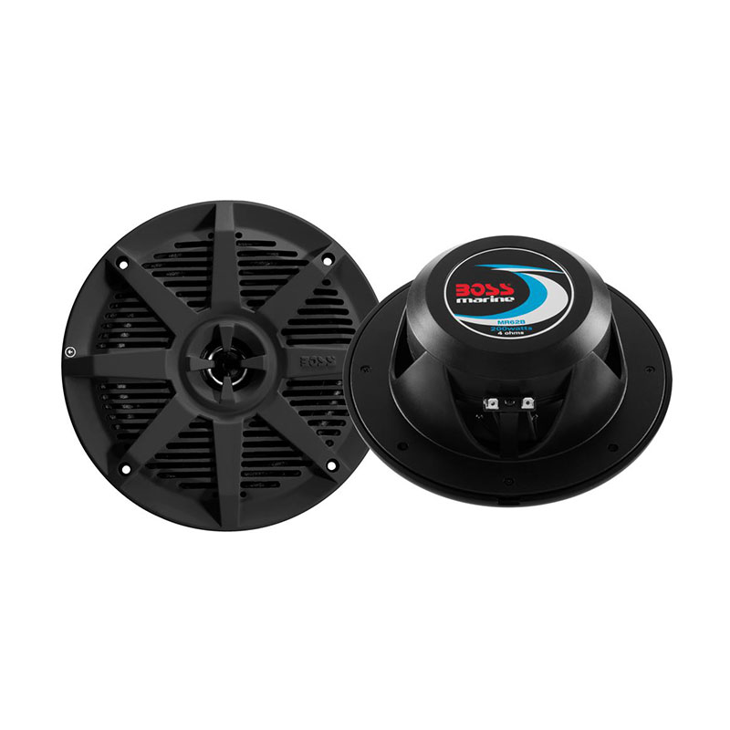 Boss Marine 6.5" 2 Way Marine Grade Speakers Black Marine Stereo