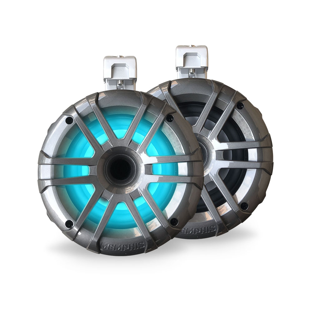 Memphis 6.5" Tower Speakers Gray w/ Swivel Mount