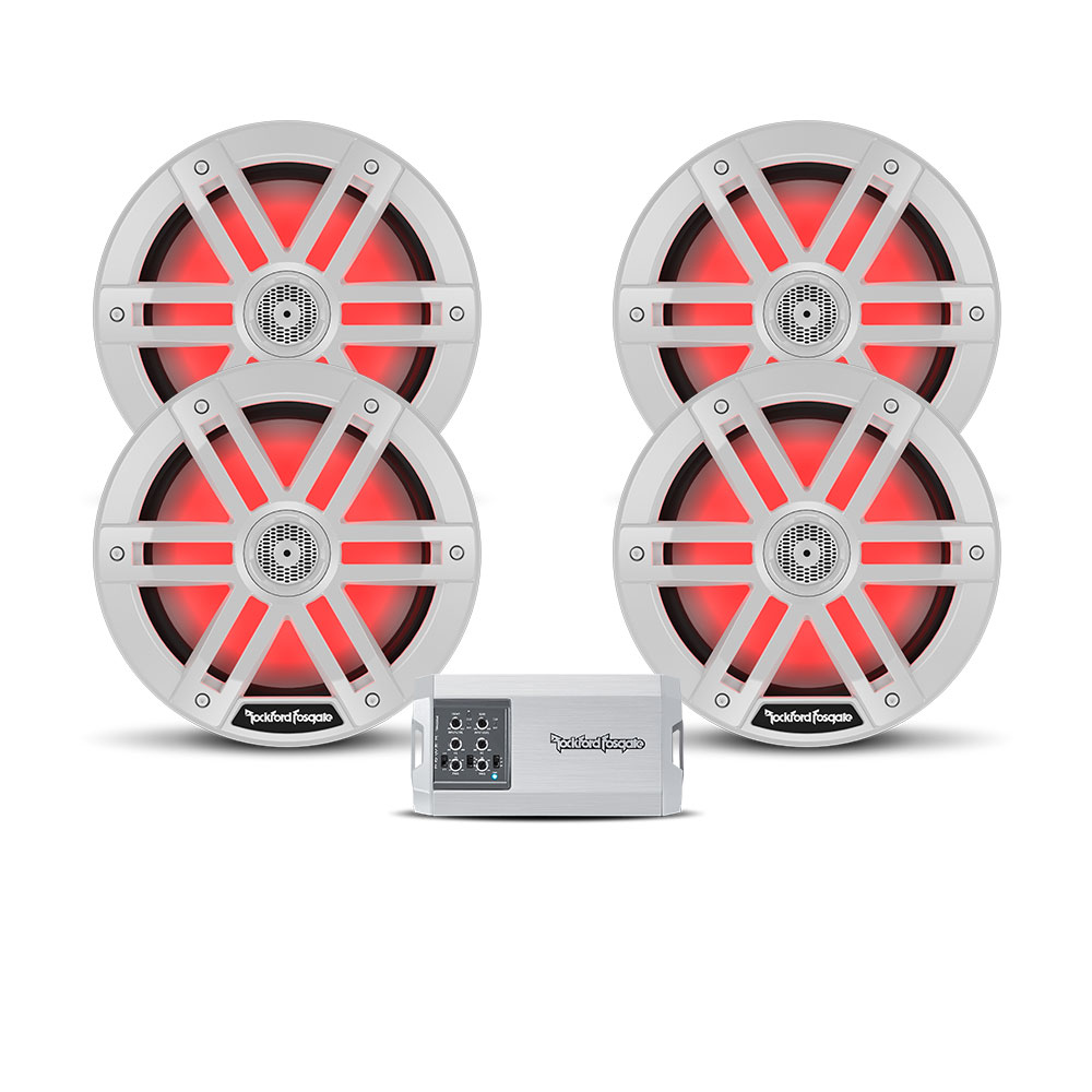 Rockford Fosgate M18 8" 4 Speaker Marine Stereo Package Marine Stereo