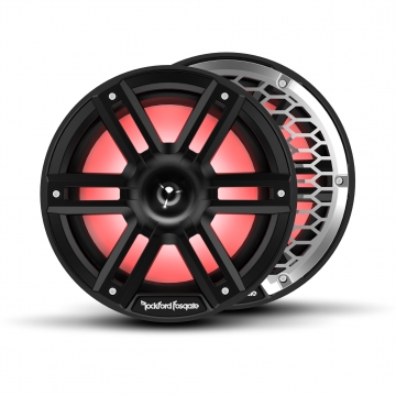 Rockford Fosgate M2 8" Marine Speakers with Horn Tweeters - Black with RGB LEDs