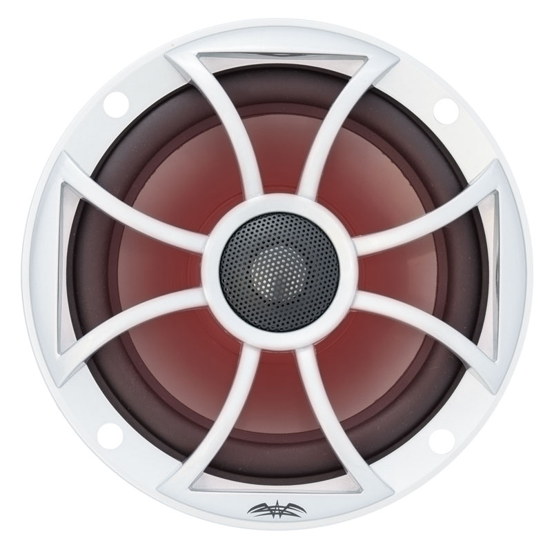 Wet Sounds Recon 8" Marine Grade Speakers Pair Silver Grill w/ LEDs Pair