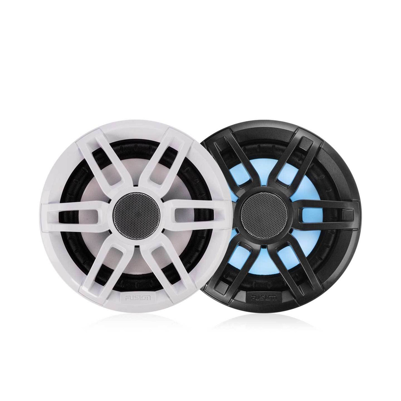 Fusion XS Series 6.5" Speakers with RGB LEDs and Sport White and Charcoal Grilles
