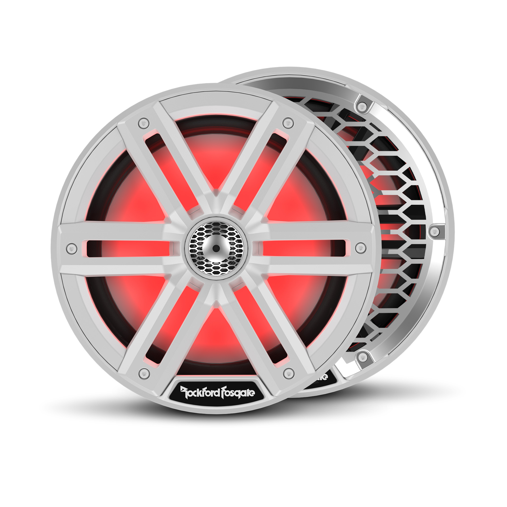 Rockford Fosgate M2 8" Marine Speakers - White with RGB LEDs