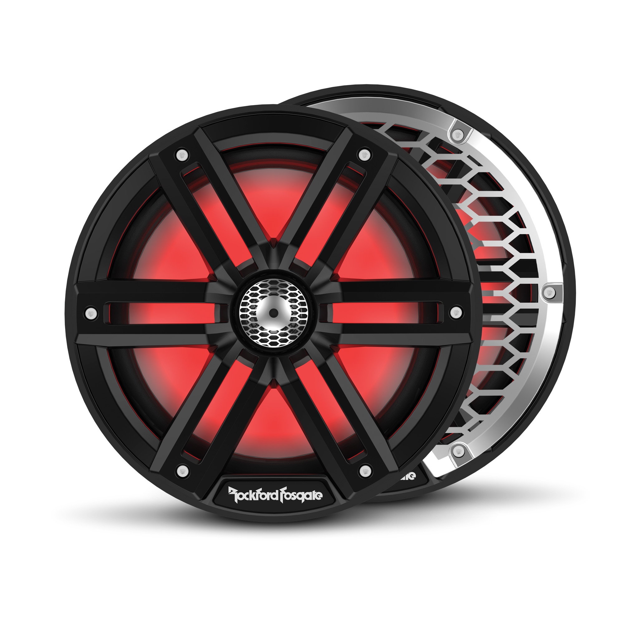 Rockford Fosgate M2 8" Marine Speakers - Black with RGB LEDs