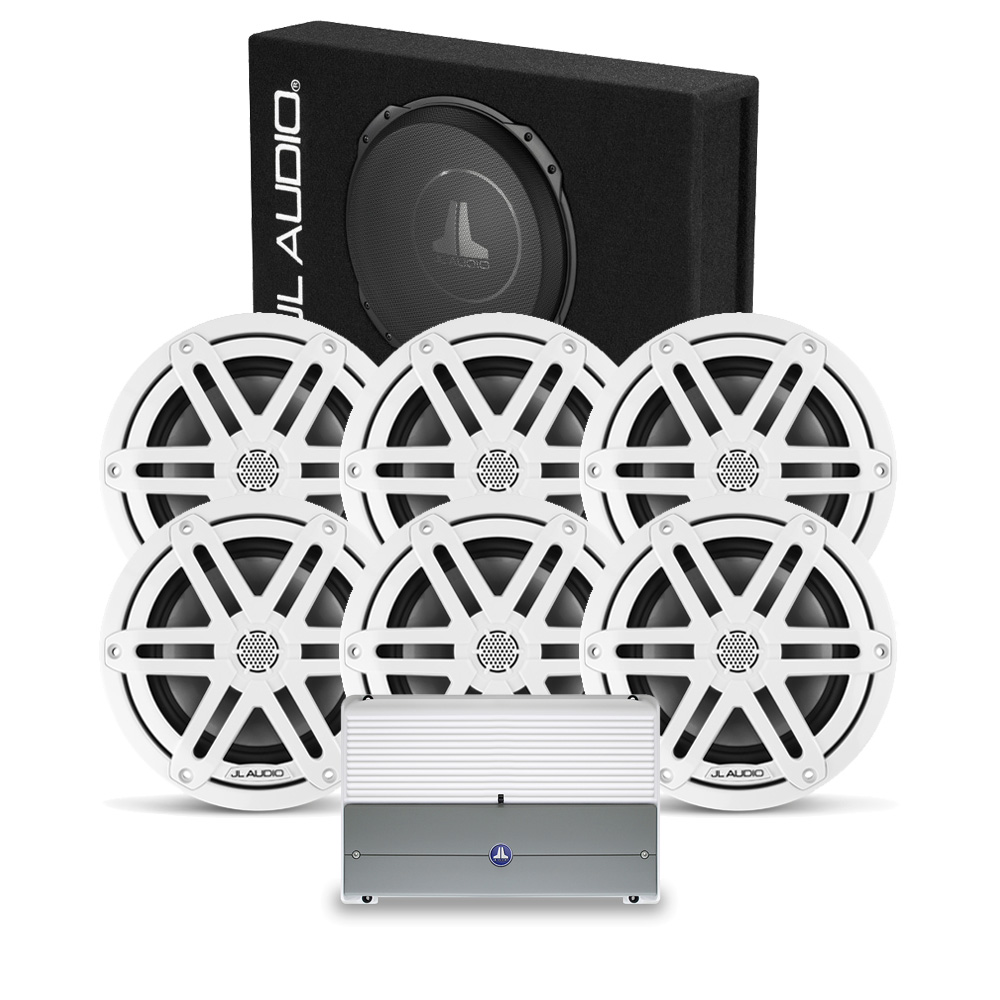 JL Audio M3 6.5" White Sport 6 Speaker + Loaded Enclosure Stereo